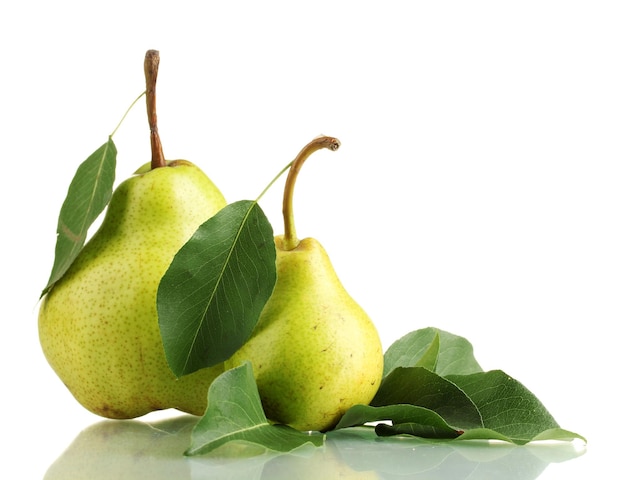 Juicy flavorful pears isolated on white