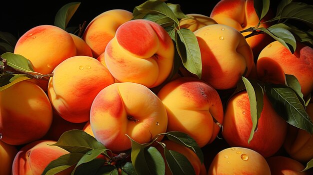 Juicy and fresh peaches