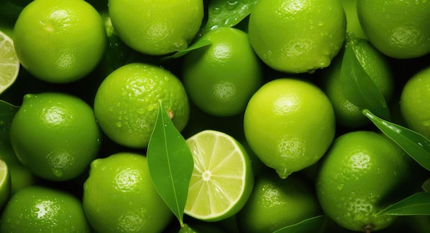 Juicy Green Limes Healthy and Fresh Citrus Fruits Straight from the Tropics