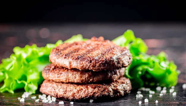 Juicy grilled burger on the table