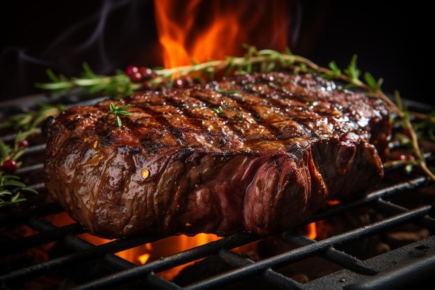 Juicy Grilled Steak on BBQ best BBQ picture photography