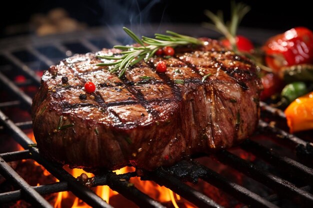 Juicy Grilled Steak on BBQ best BBQ picture photography