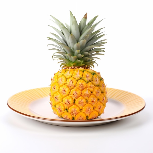 Juicy heerlijke ananas ligt op een prachtige plaat Ai gegenereerd