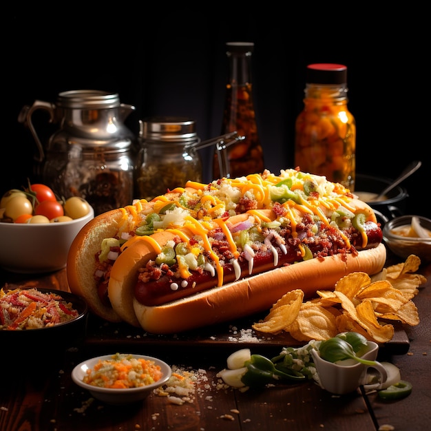 Juicy hot dog photography white background professional lighting film lighting 50mm cinematog