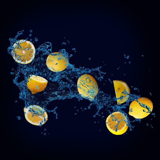 Juicy lemon in water wallpaper for designers and illustrators