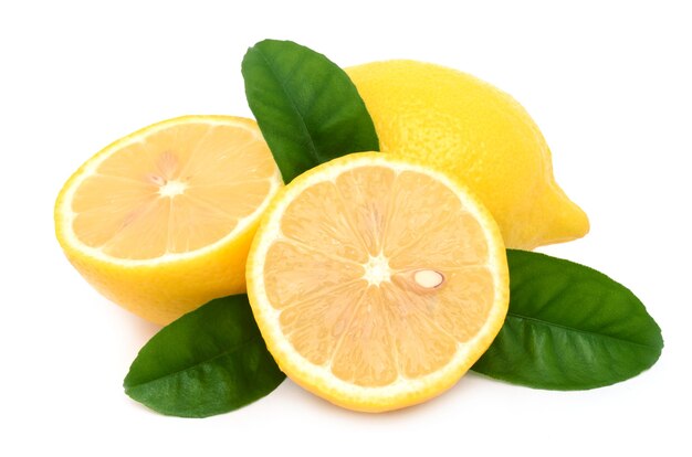 Juicy lemon on a white surface isolated