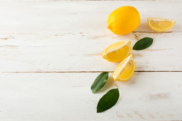 juicy lemons and lemon slices