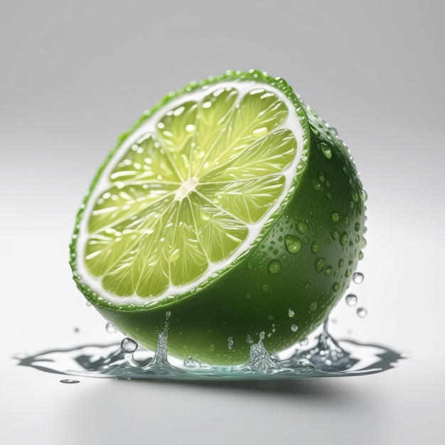 Juicy lime on white background