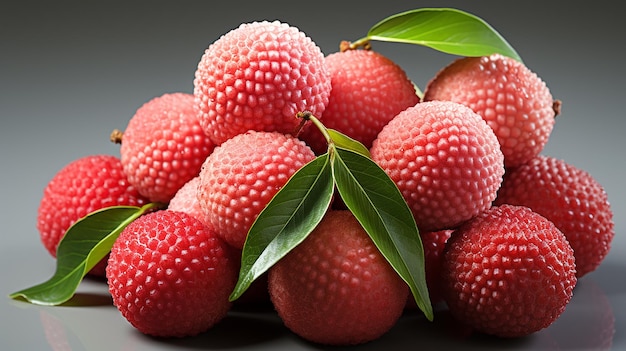 Juicy lychee isolated on white background Clipping