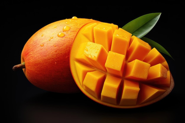 juicy mango on white