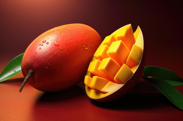 juicy mango on white