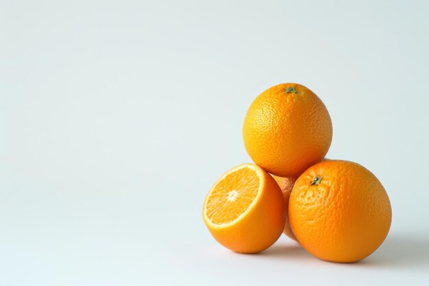 白い背景に分離されたジューシーなオレンジの果実