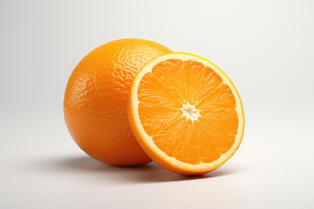 juicy orange on white