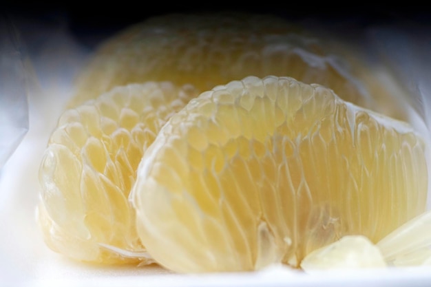 Juicy overlapped pomelo in close range