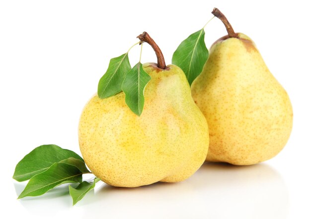 Juicy pears isolated on white