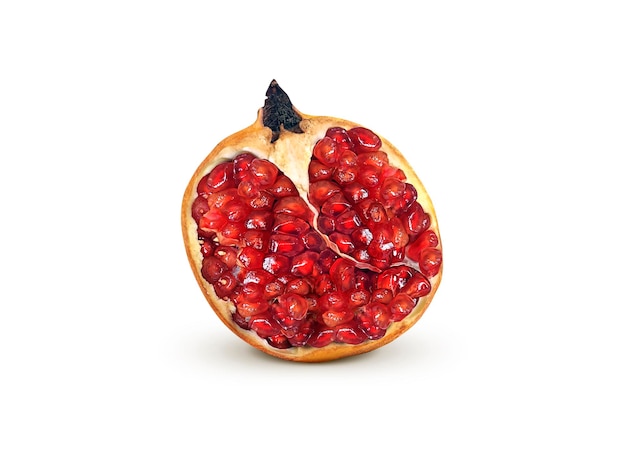 Juicy pomegranate fruit isolated on white background