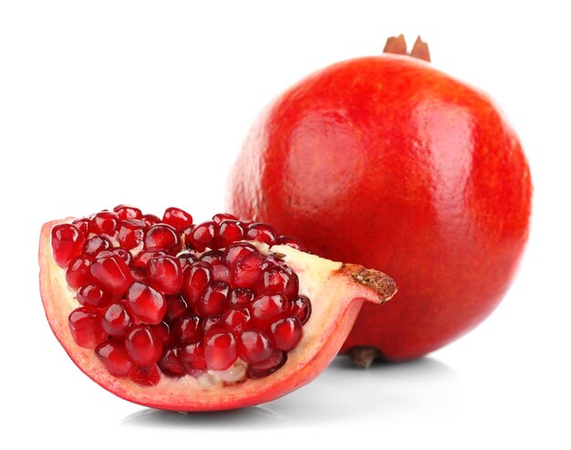 Juicy pomegranate isolated on white