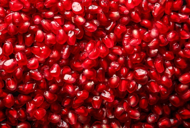 Juicy pomegranate seeds as space