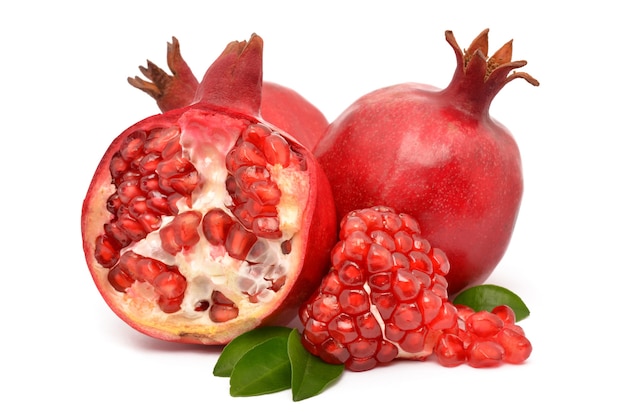 Juicy pomegranate on white background