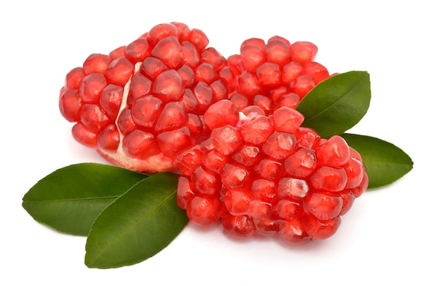 Juicy pomegranate on white background