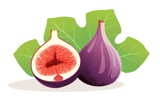 Juicy Purple Fig Slice Fresh Organic Exotic Delight on Rustic Wooden Background