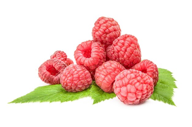 Juicy raspberry isolated on a white cutout