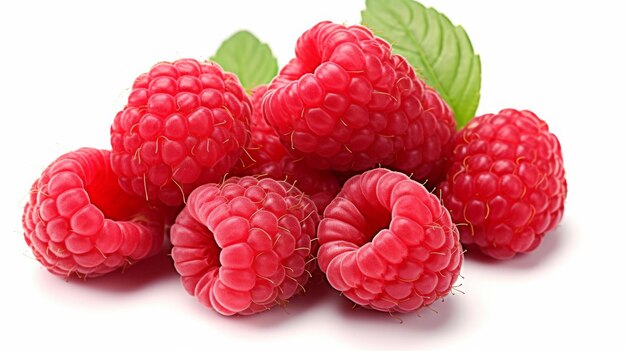 Juicy Raspberry on White Background