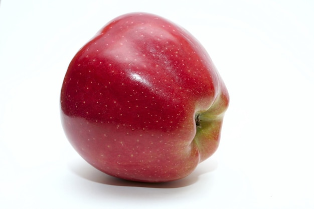 Juicy red apple on a white background