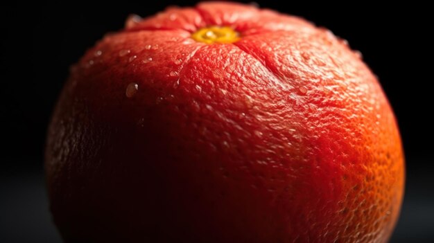 Juicy red grapefruit fruit closeup generative ai