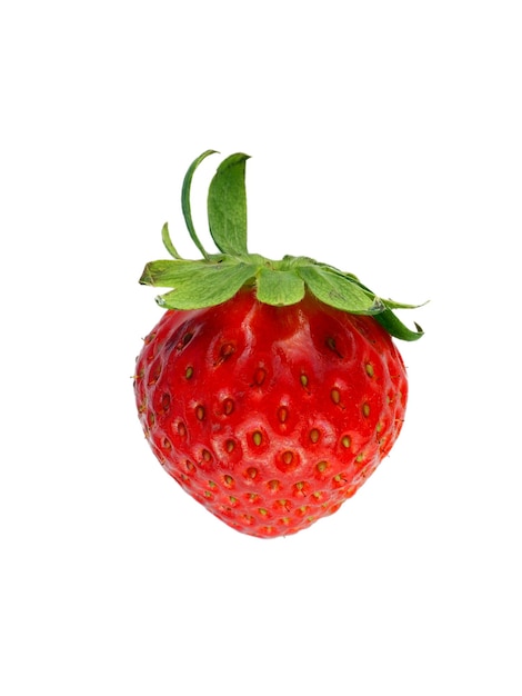 Juicy red strawberry on a white background