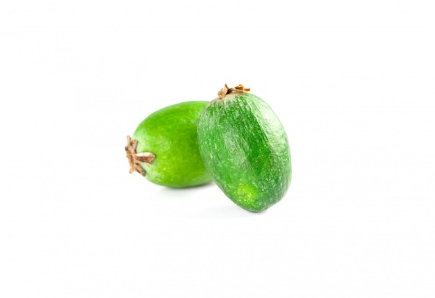 Juicy and ripe feijoa isolated