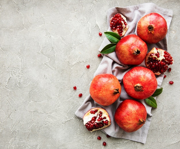 Juicy and ripe pomegranates