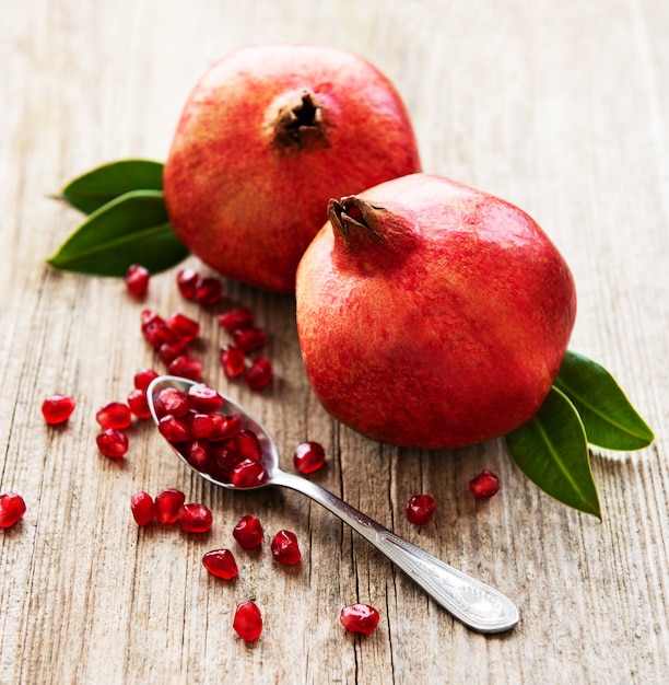 Juicy and ripe pomegranates