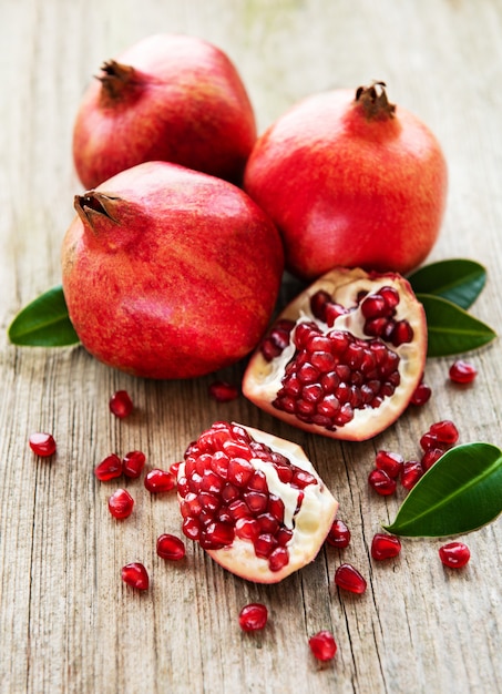 Juicy and ripe pomegranates