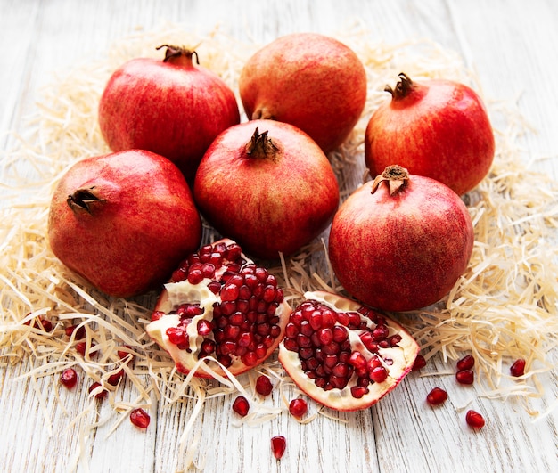 Juicy and ripe pomegranates