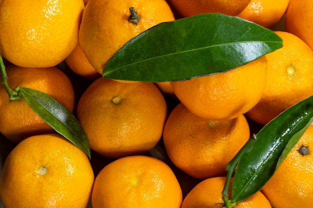 Juicy and ripe tangerines. Fresh tangerine background