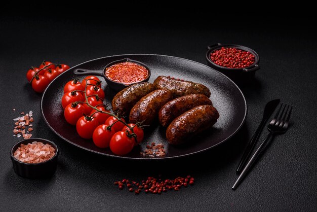 塩味のスパイスとハーブのジューシーなソーセージ