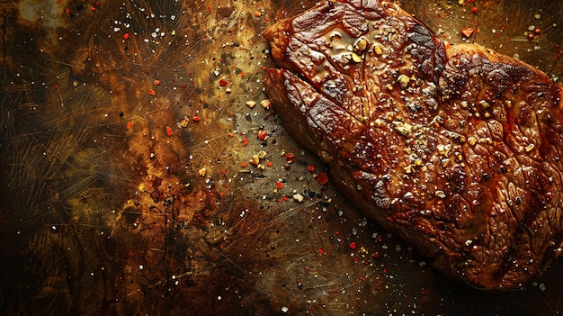 Photo juicy steak closeup perfect grill marks