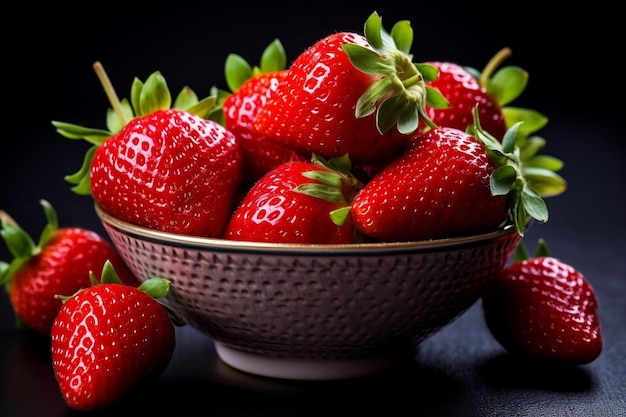 Juicy Strawberries Fresh and Succulent Fruits Generatieve AI