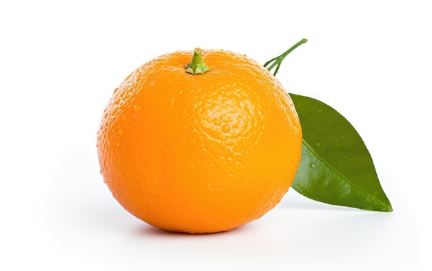 A juicy tangerine isolated on a white backdrop