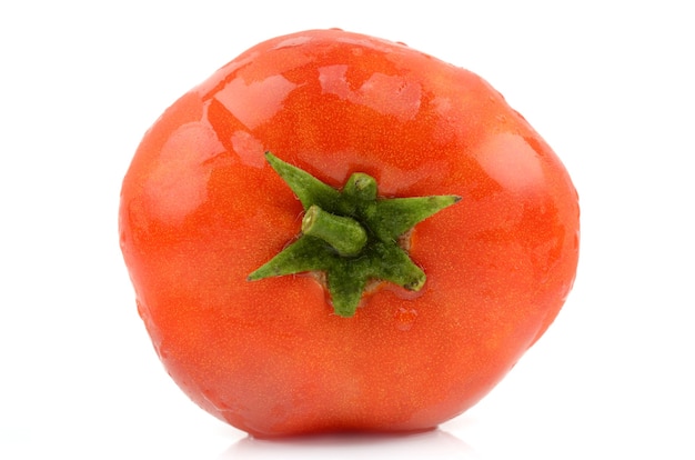 Juicy tomatoes on white