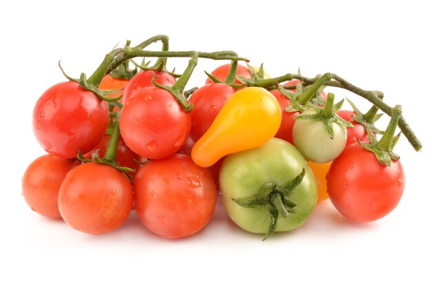 Juicy tomatoes on white