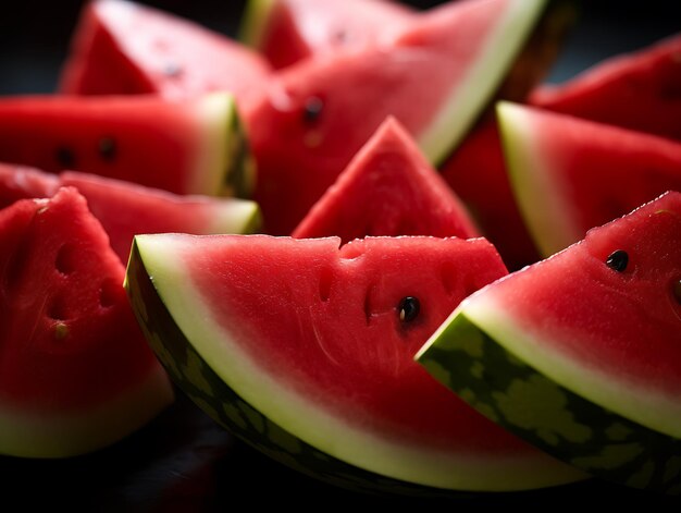 Juicy Watermelon Slices Close Up Ai Generative