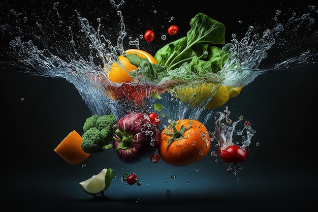 Juiste voedingsset voor een gezonde levensstijl Gezond eten Fruit Groenten Zuiver water Biologisch Dieet Calorievoedsel Mooi lichaam