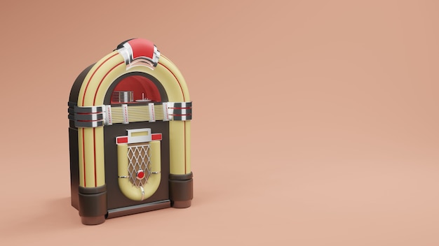 Photo jukebox radio old vintage , 3d rendering