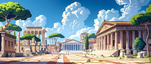 Julius Caesars triumphant return to Rome highlighting the citys stunning architecture and the grandeur of the Roman Empire Concept Roman Empire Julius Caesar Grand Architecture Triumphal Return