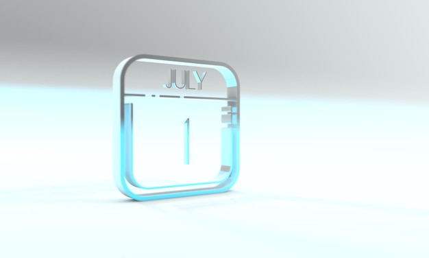 July 1 Cyanite colored calendar icon Light blue background