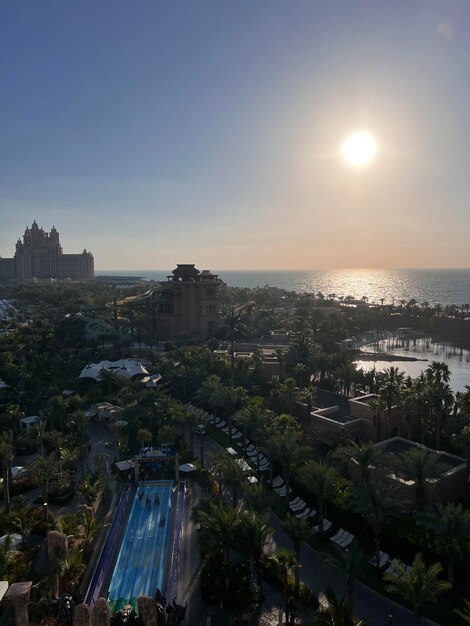 Jumeirah palm panorama zonsondergang Dubai