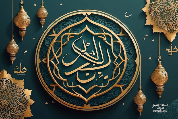 Jumma mubarak blessed friday arabic calligraphy social media post