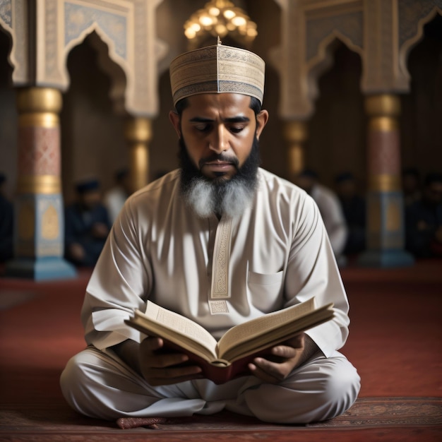 Photo jummah mubarak beautiful mosque and quran